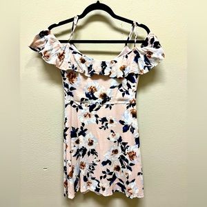 Pink floral off the should dress